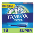 Tampax Pearl Plastic Tampons Super (18 Count, 12 Pack)/12pk