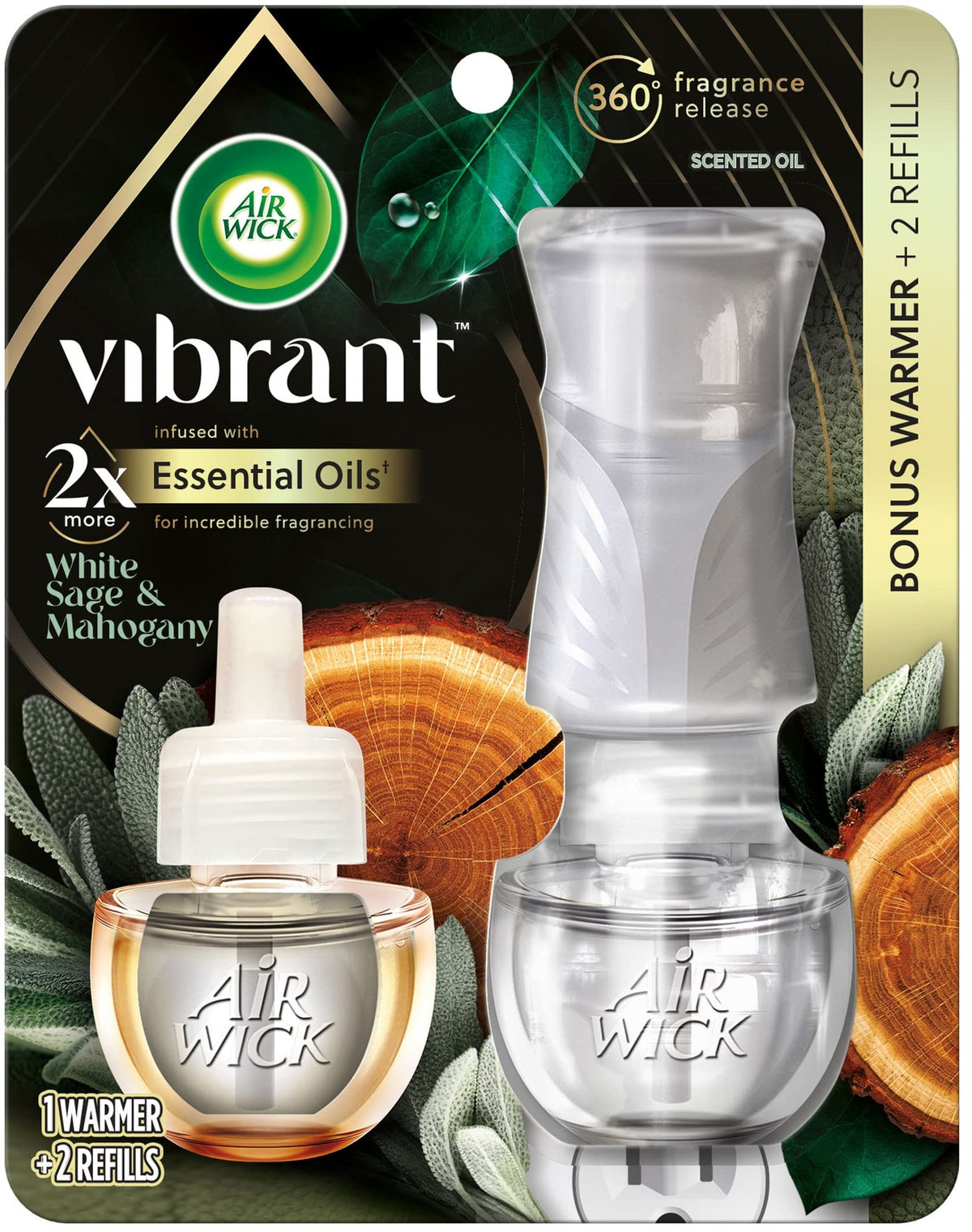 Air Wick Scented Oil Kit White Sage & Mahogany (2 Refills)/3pk