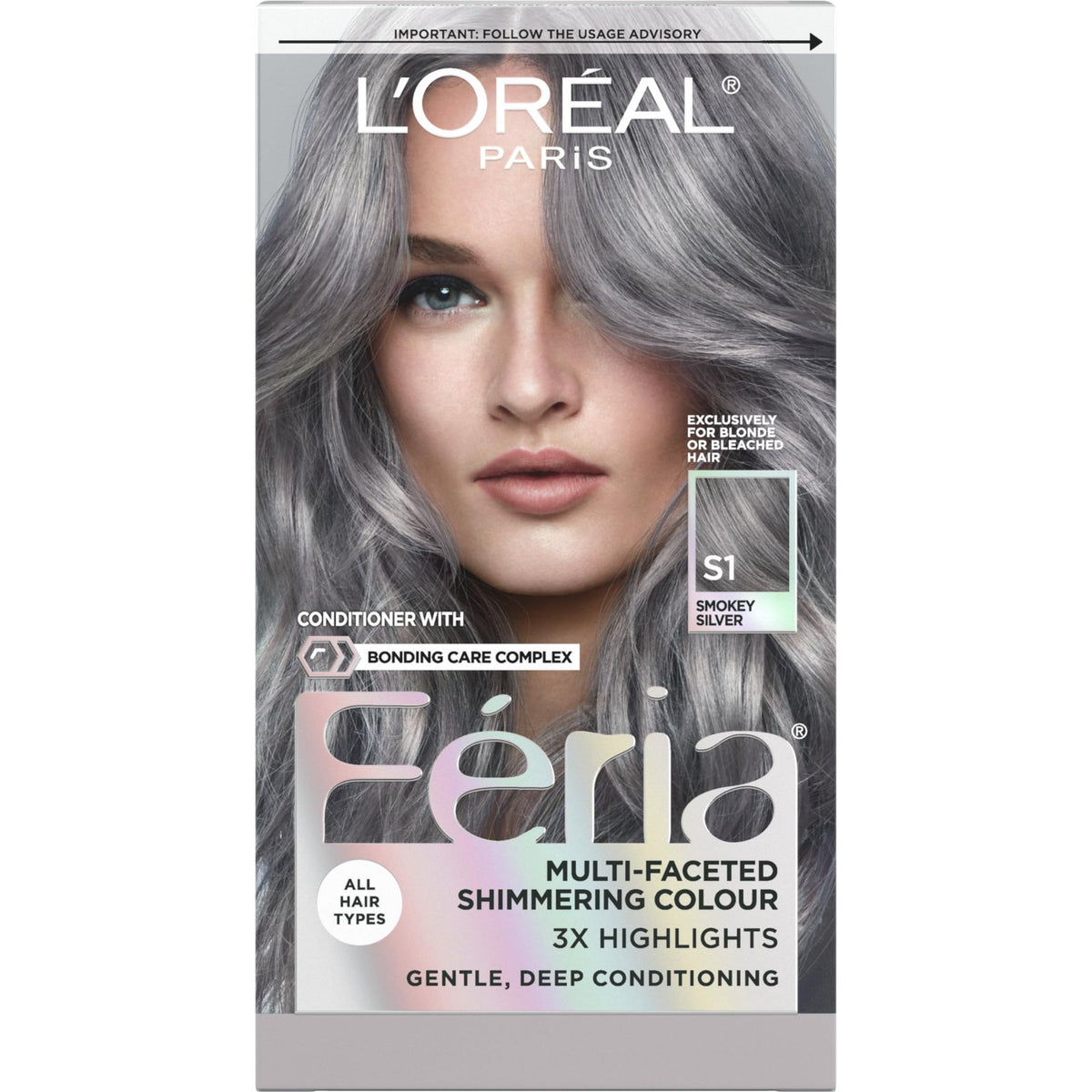 L’Oreal Feria Hair Color Smokey Silver (1 ct)/12pk