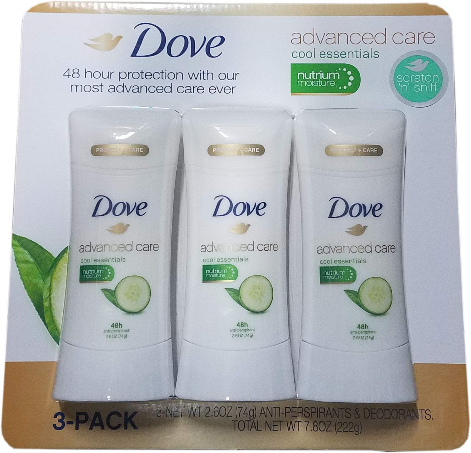 Dove Advanced Care Antiperspirant Cool Essentials (2.6 oz, 3 Pack)/12pk