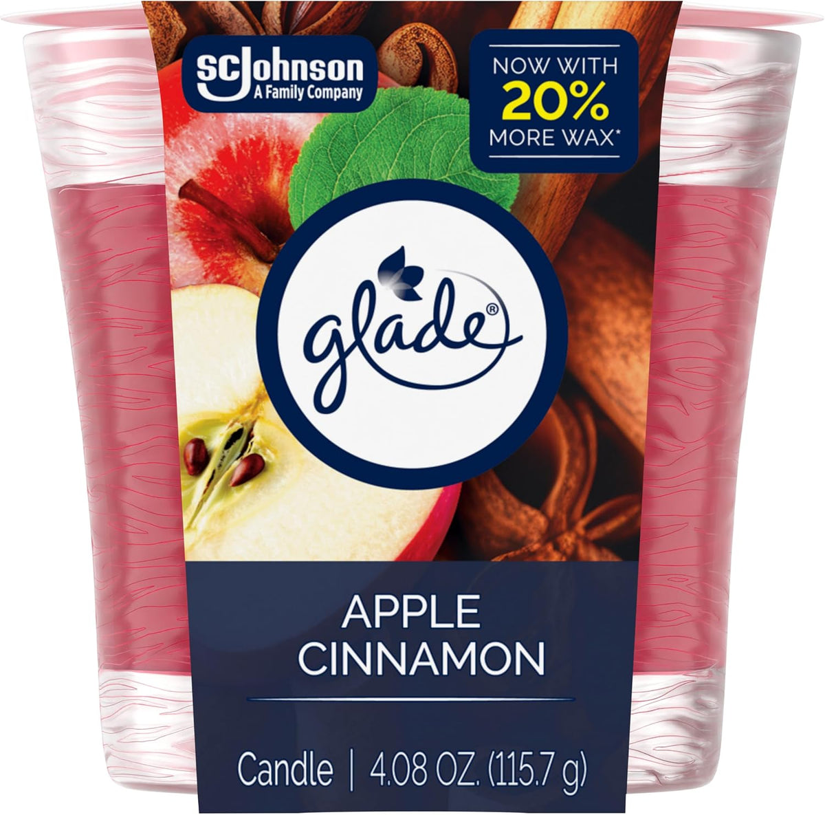 Glade Apple Cinnamon Candle, 4.08 oz — 6 Per Case