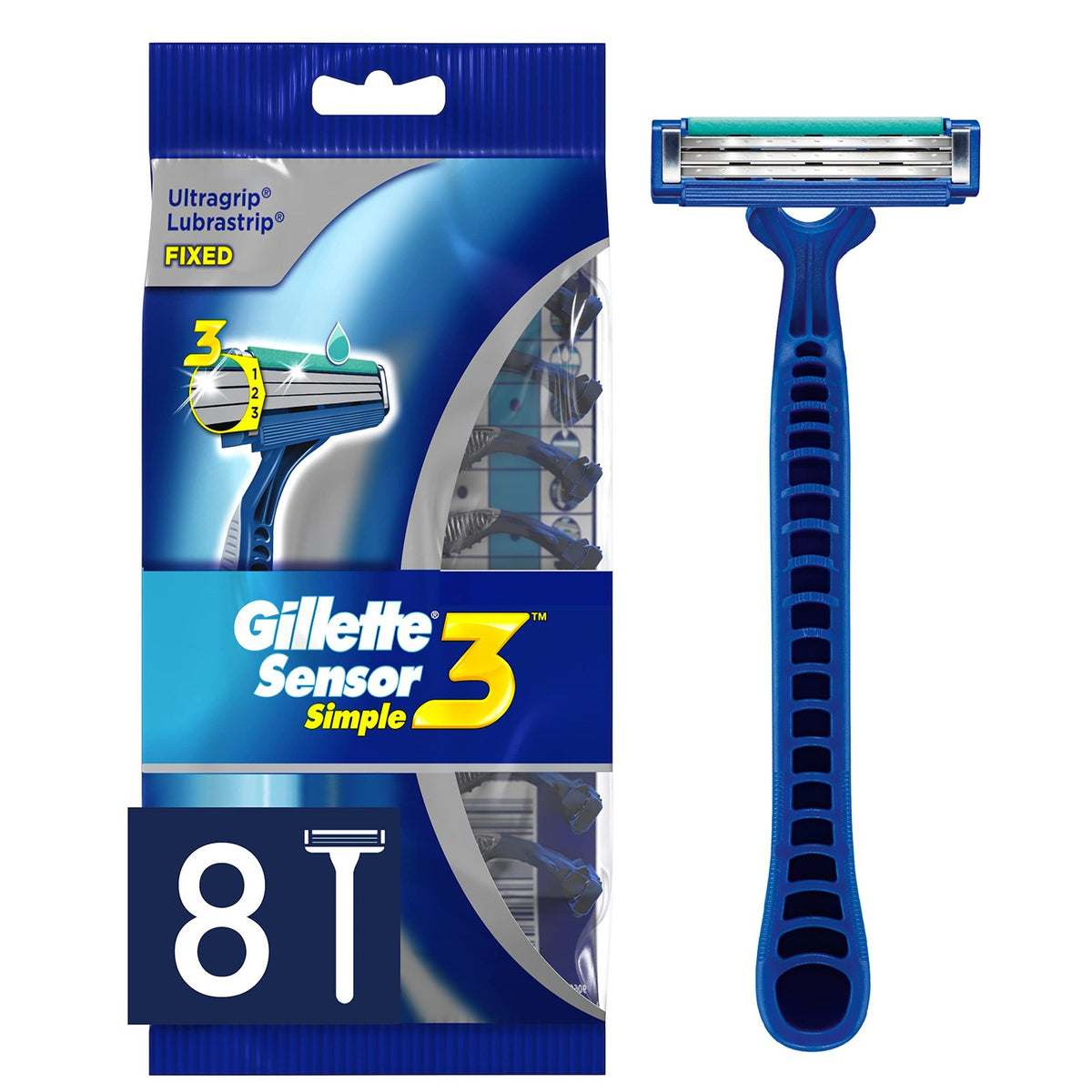 Gillette Sensor3 Disposable Razors (8 Count)/48pk