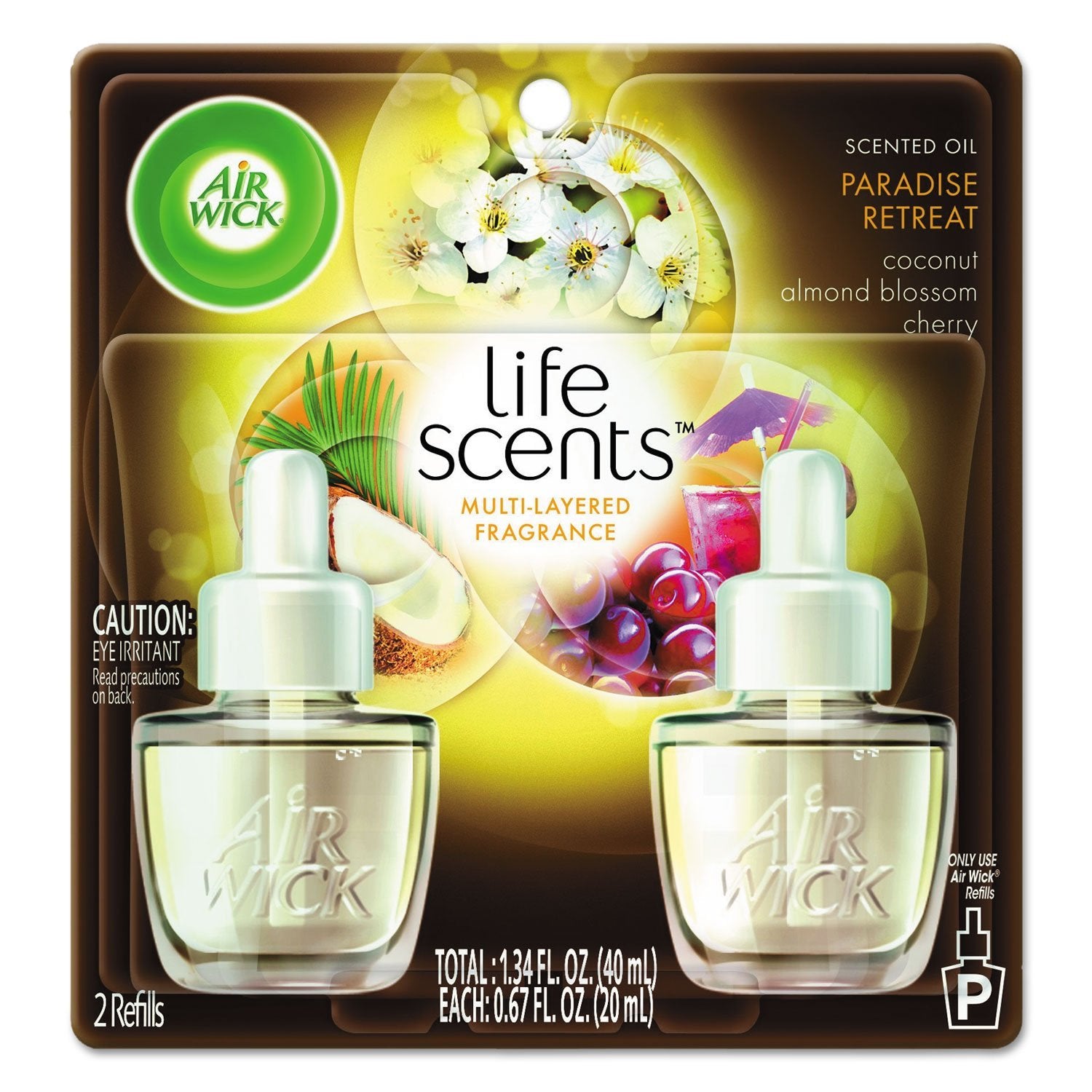 Air Wick Scented Oil Refills, Paradise Retreat (0.67 oz, 6 Packs)/6pk