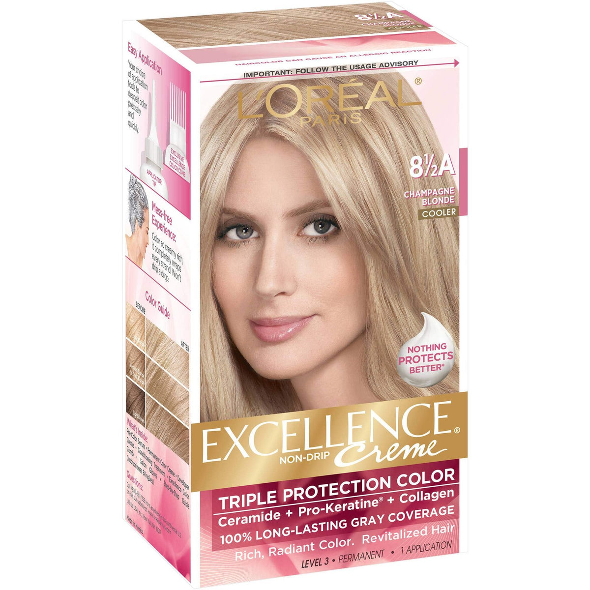 L'Oreal Excellence Creme Hair Color, Champagne Blonde (1 ea, 3 Pack)/12pk