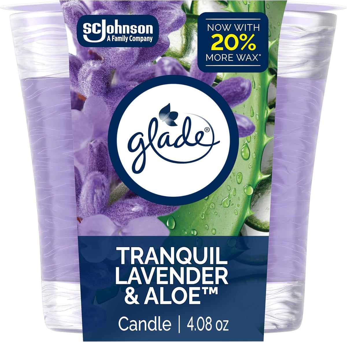 Glade Candle - Tranquil Lavender & Aloe, 4.08 oz — 6 Per Case