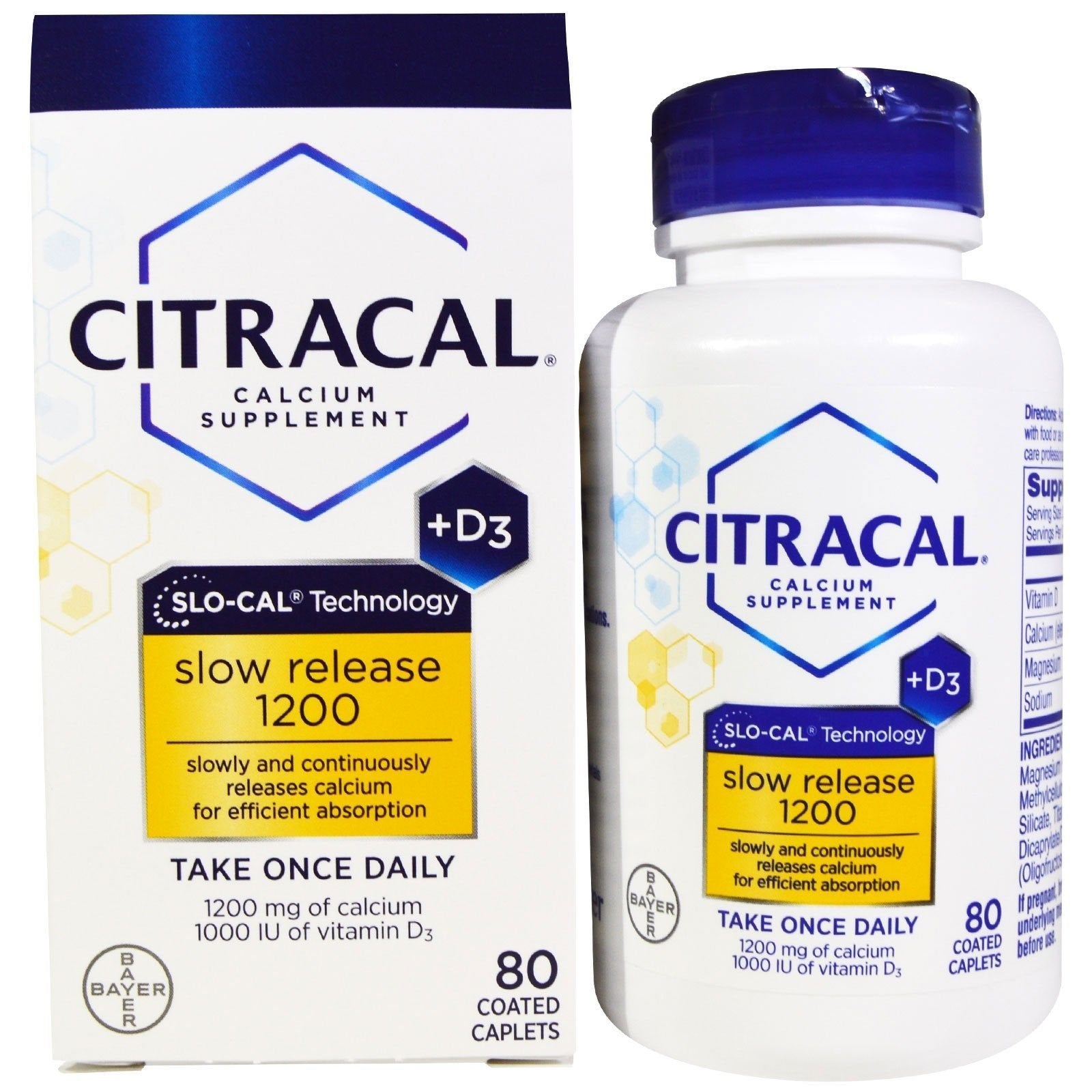Citracal Calcium + D3 Caplets (80 Count, 3 Pack)/24pk