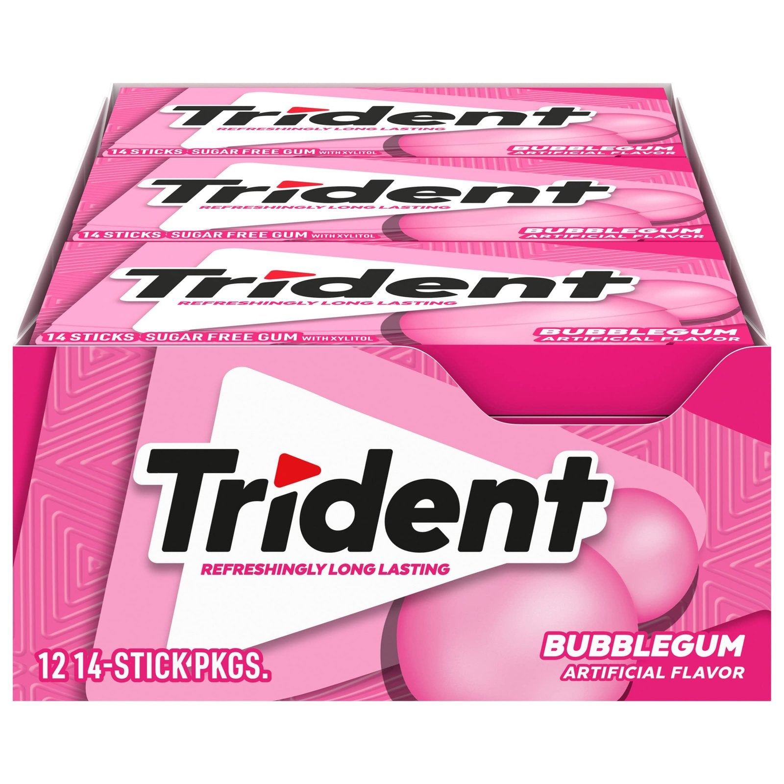 Trident Bubblegum Sugar-Free Gum (14 Pieces, 12 Pack)/144pk