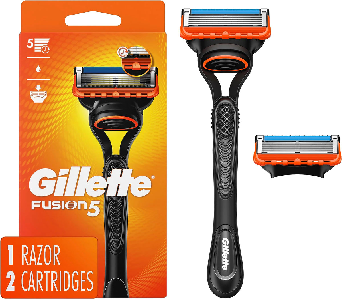Gillette Fusion Razor + 2 ct Refill, 2 ct — 6 Per Case
