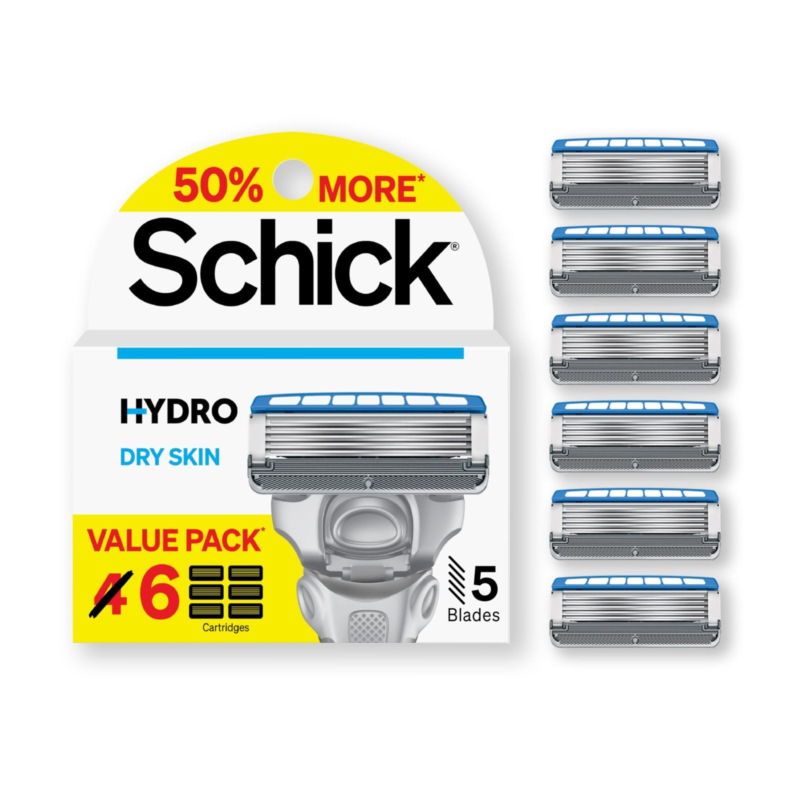 Schick Hydro Dry Skin Razor Refills (6 Count)/72pk