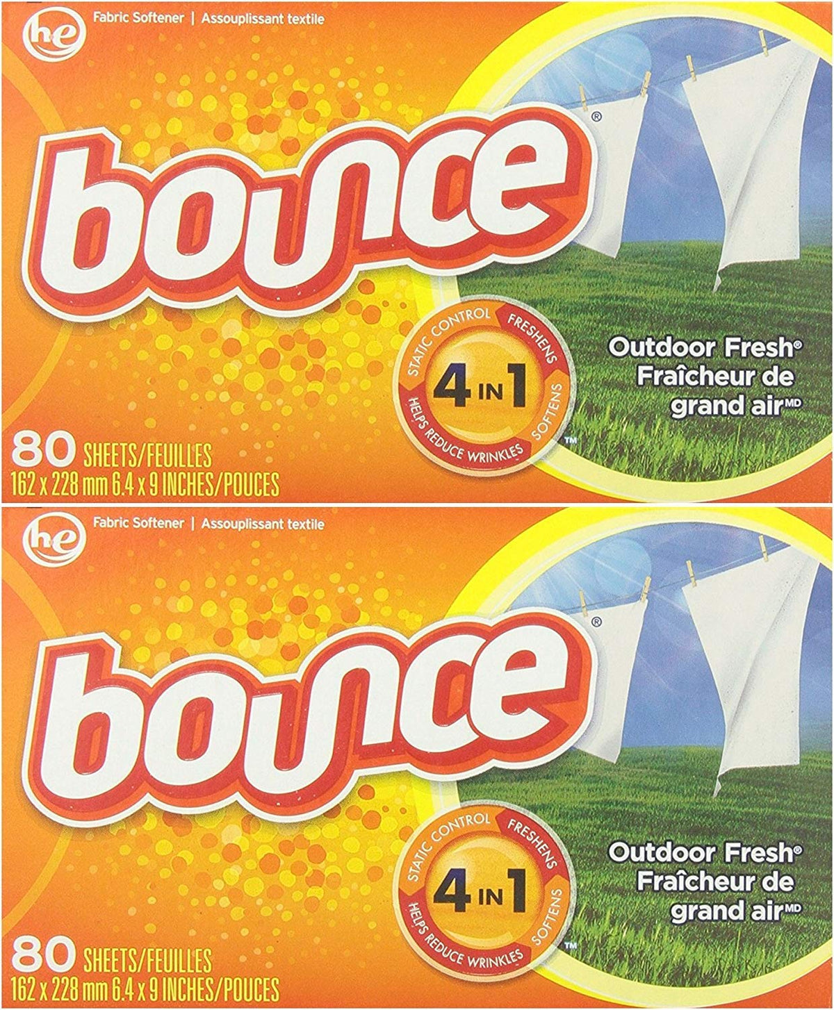 Bounce Outdoor Fresh Dryer Sheets, 80 Sheets — 9 Per Case