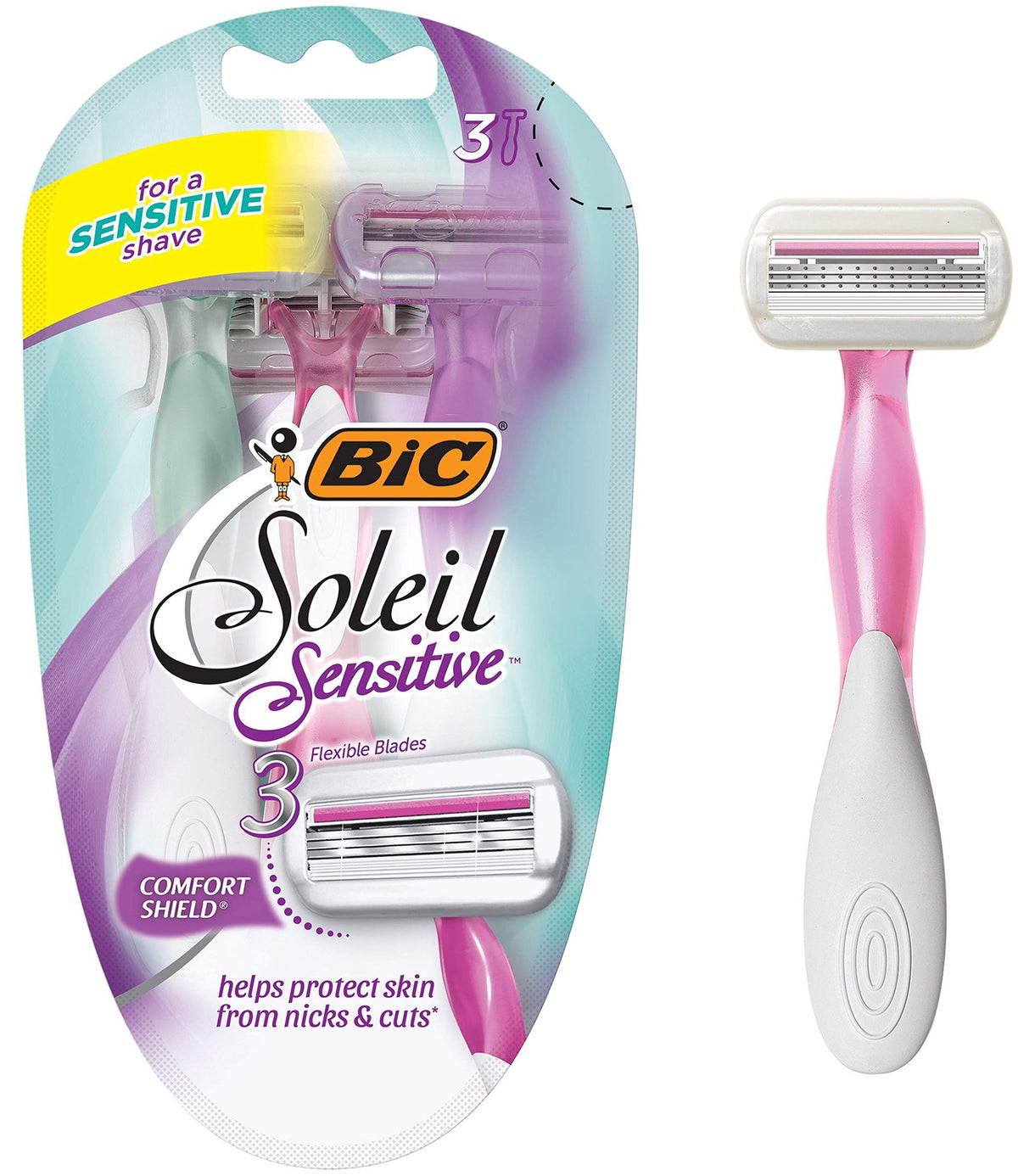 BIC Soleil Glow Razors (3 Count)/72pk