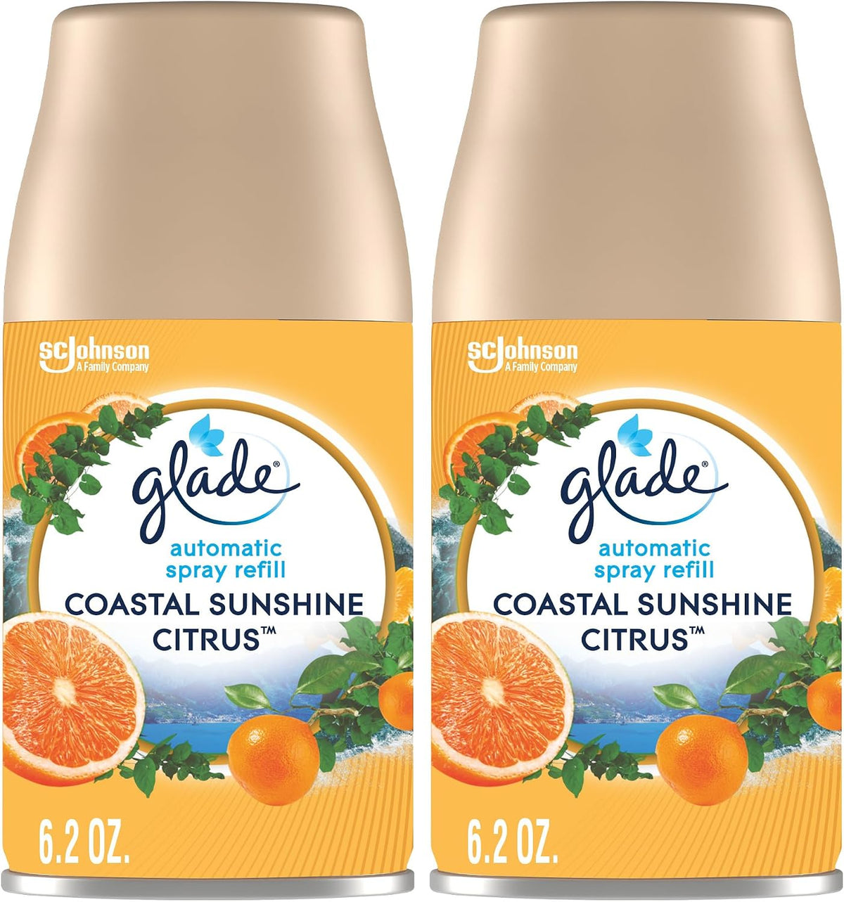 Glade Coastal Sunshine Citrus Automatic Spray Refills, 6.2 oz — 3 Per Case