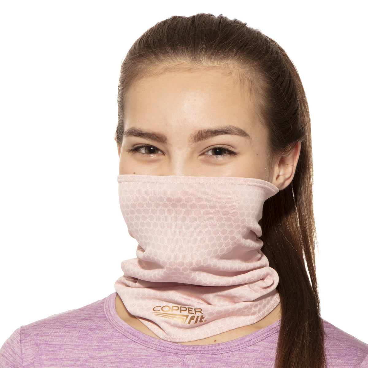 Copper Fit Guardwell Face Cover Pink Youth/12pk