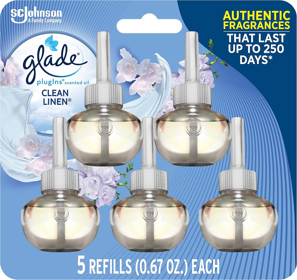 Glade Piso Refills - Clean Linen, 3.35 fl oz, 5 ct — 4 Per Case