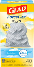 Glad OdorShield Trash Bags Fresh Clean (13 gal, 40 ct)/6pk
