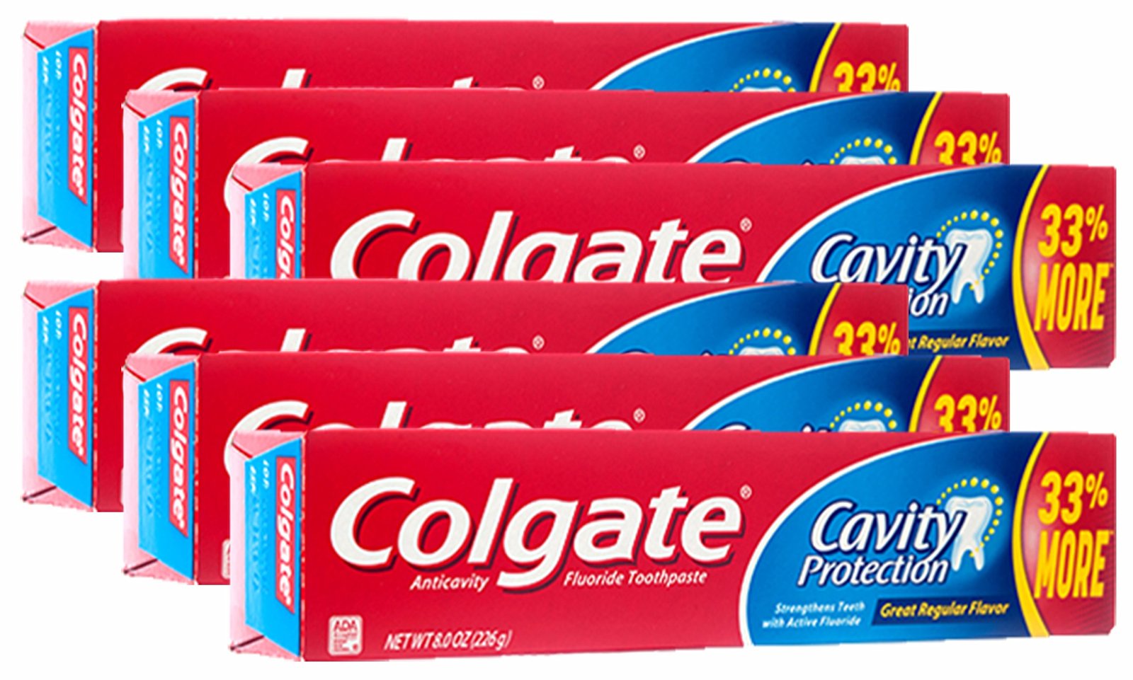 Colgate Cavity Protection Toothpaste, Regular Flavor (8 oz, 6 Pack)/24pk