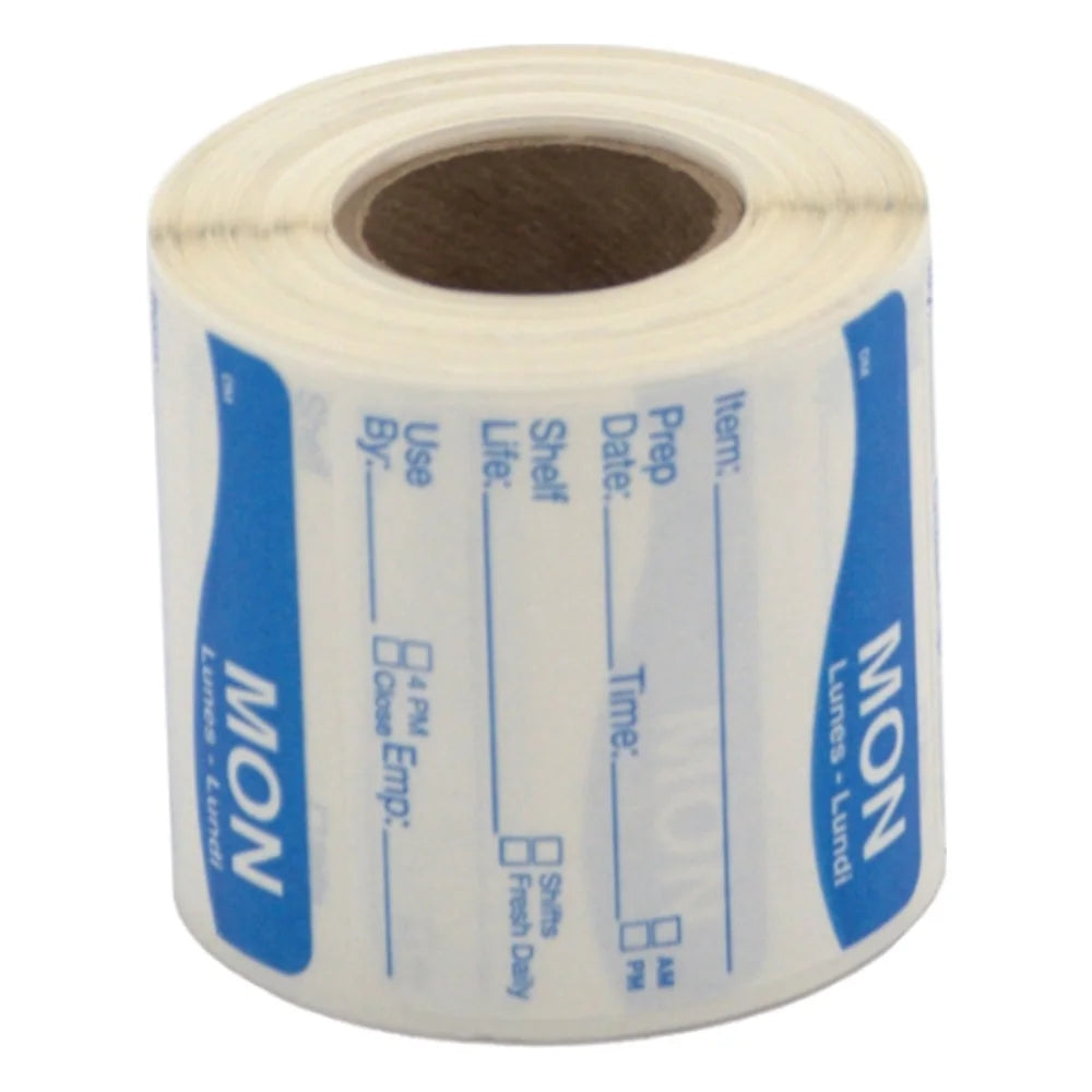 Daymark Dissolvemark Dissolvable Adhesive 2 Inch X 2 Inch Rectangle Monday Shelf Life Label, 250 Count — 12 Per Case
