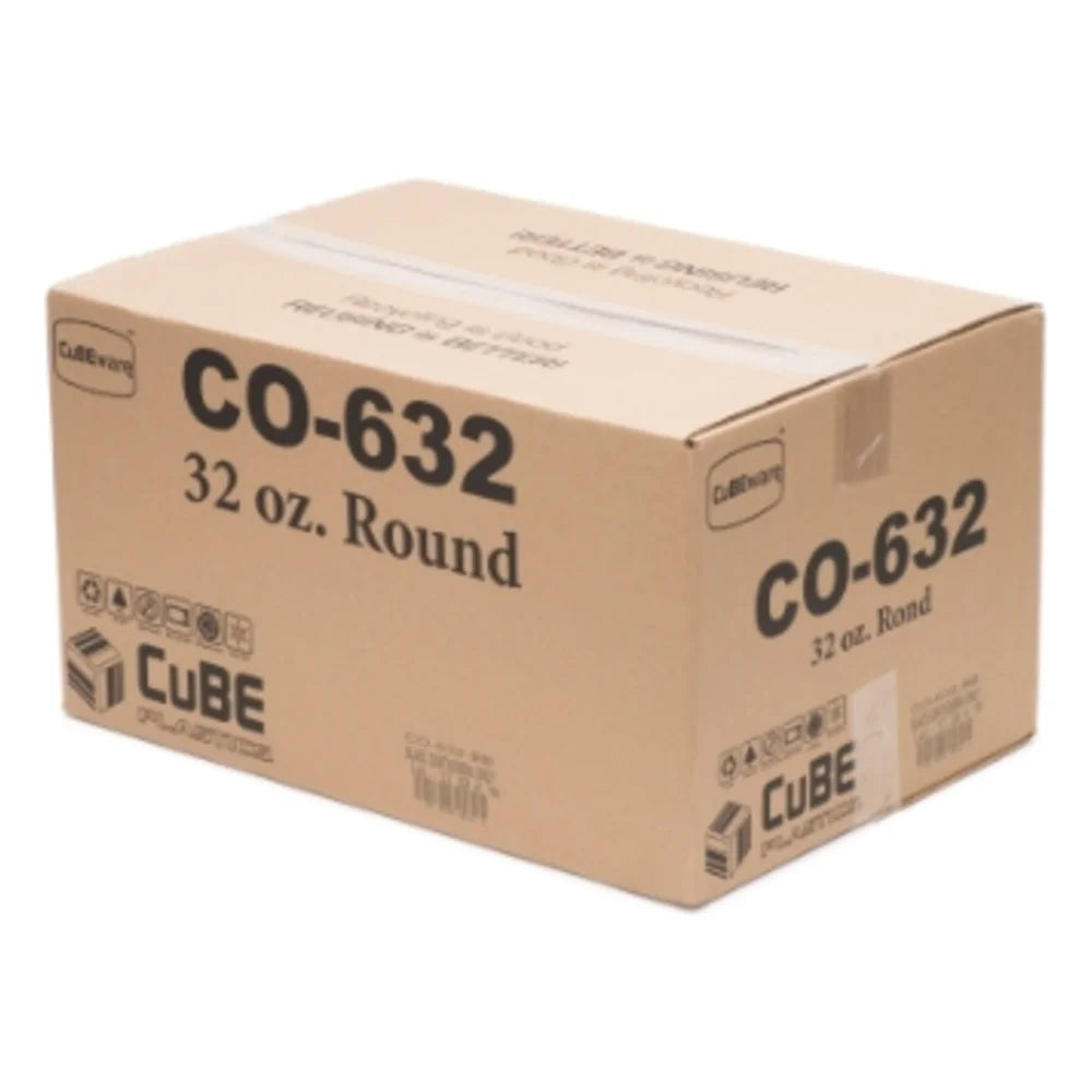 Cubeware Round Black Container, 32 Ounce — 1 Per Case