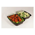 Cubeware Rectangular Container Black Base With Clear Lid, 28 Ounce — 1 Per Case