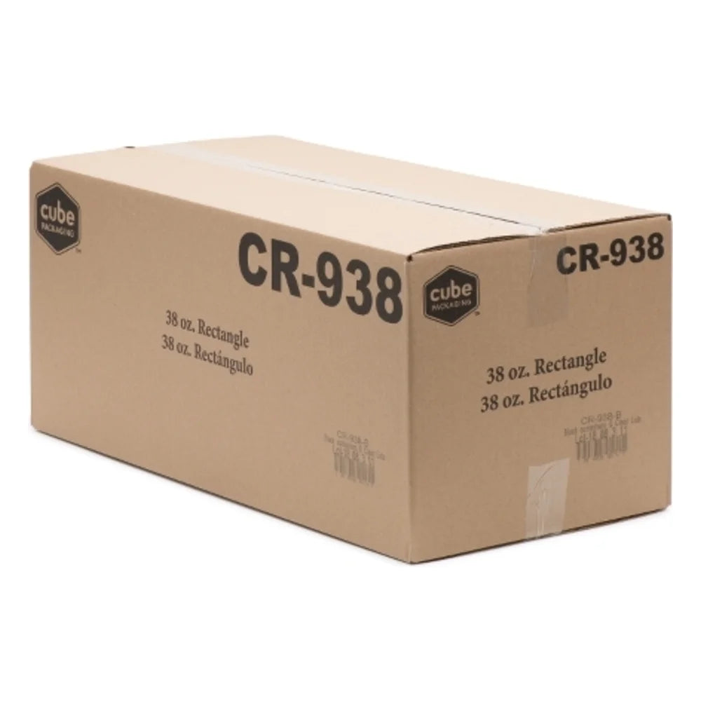 Cubeware Rectangular Container Black Base With Clear Lid, 38 Ounce — 1 Per Case
