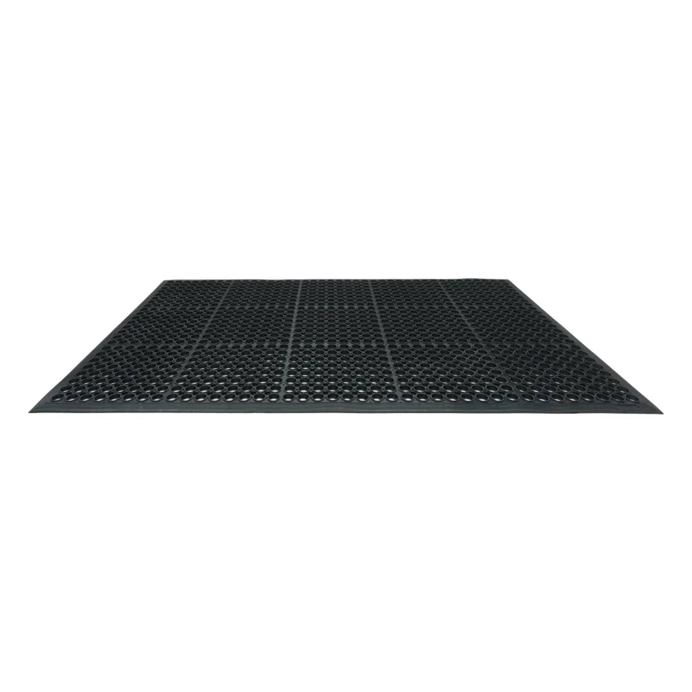 Winco Anti Fatigue Black Rubber Floor Mat, 3 Ft X 5 Ft — 1 Per Case