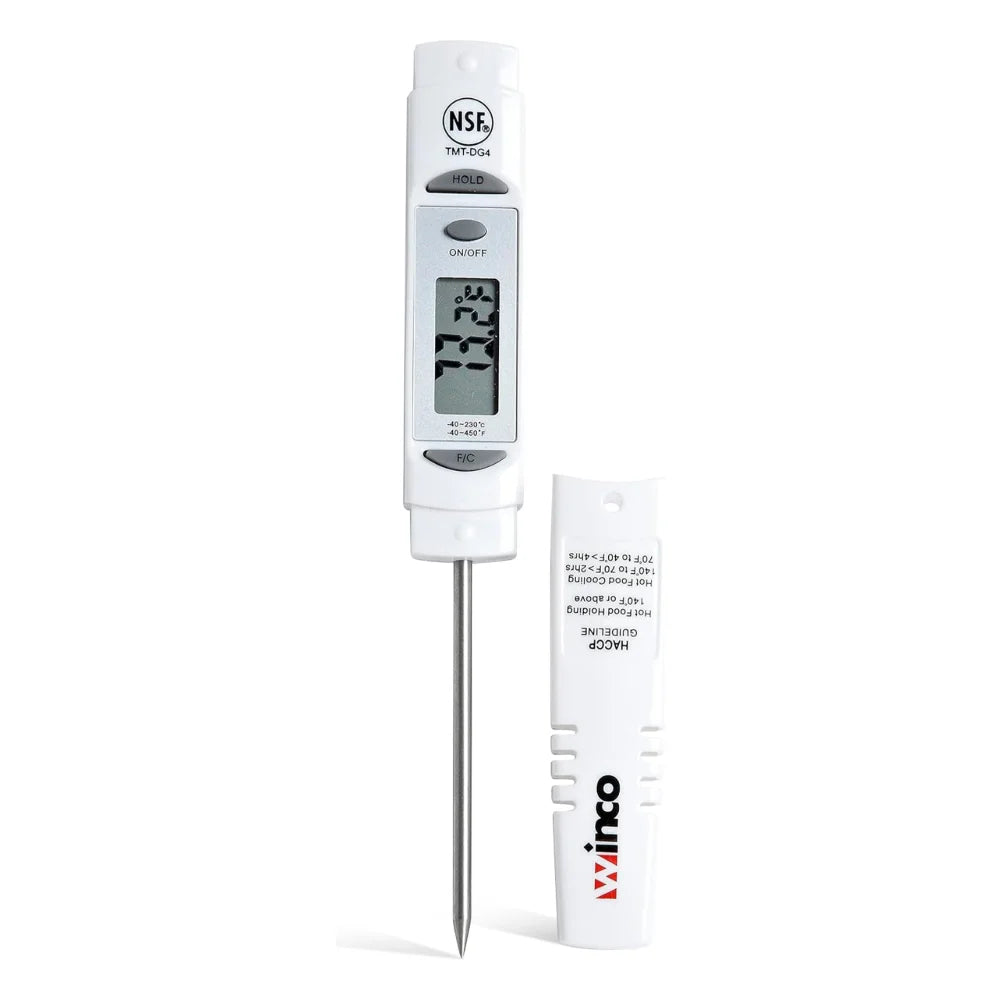Winco 1.25" LCD Digital Probe White Thermometer, 3 Inch — 1 Per Case