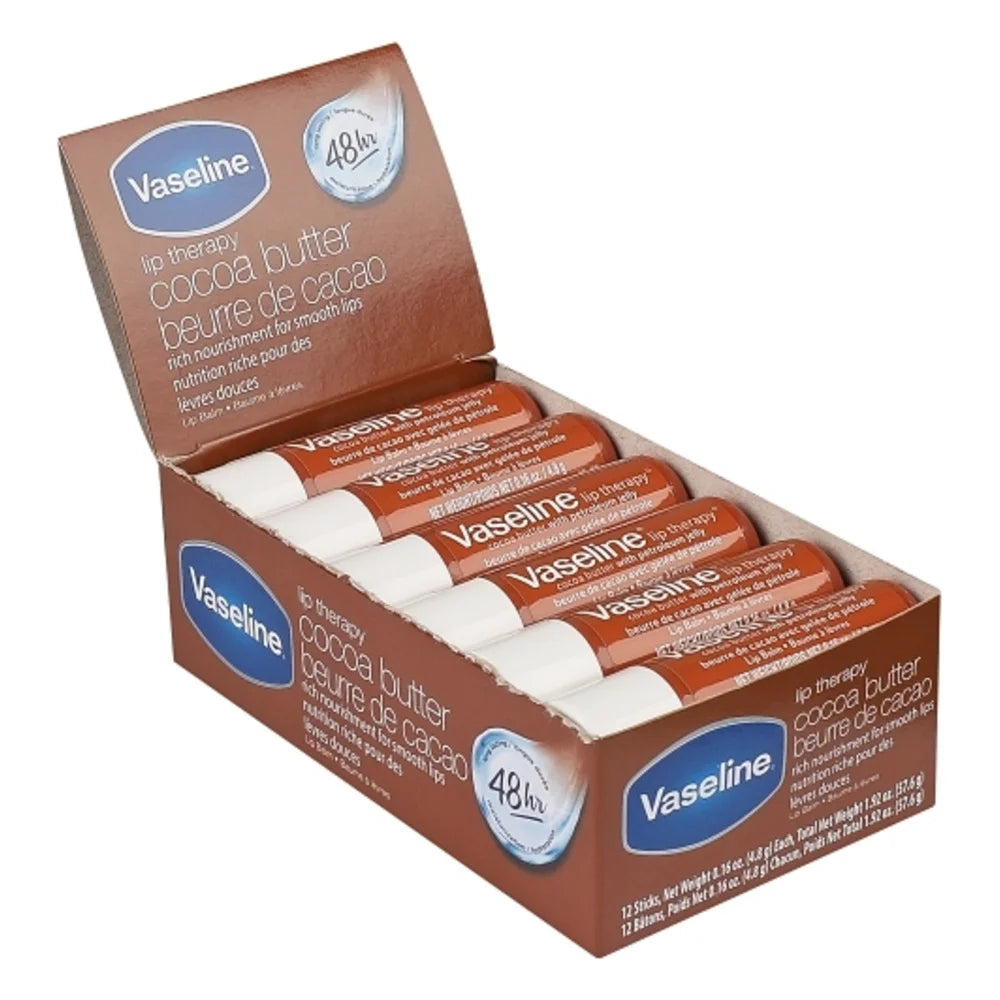 Vaseline Cocoa Lip Single, 0.16 Ounce — 72 Per Case