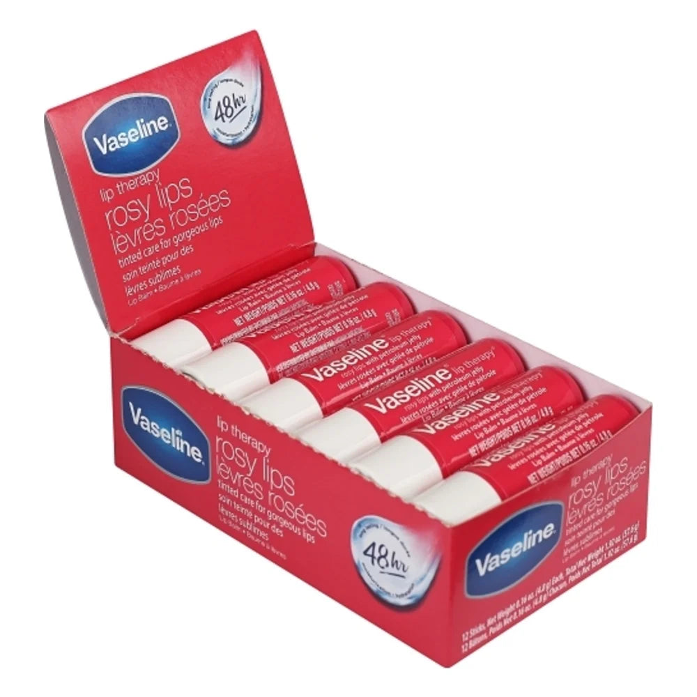 Vaseline Rosy Lip Single, 0.16 Ounce — 72 Per Case