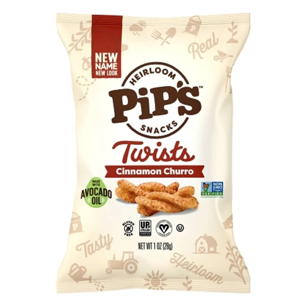Pips Heirloom Snacks Cinnamon Sugar Twists, 1 Ounce — 24 Per Case