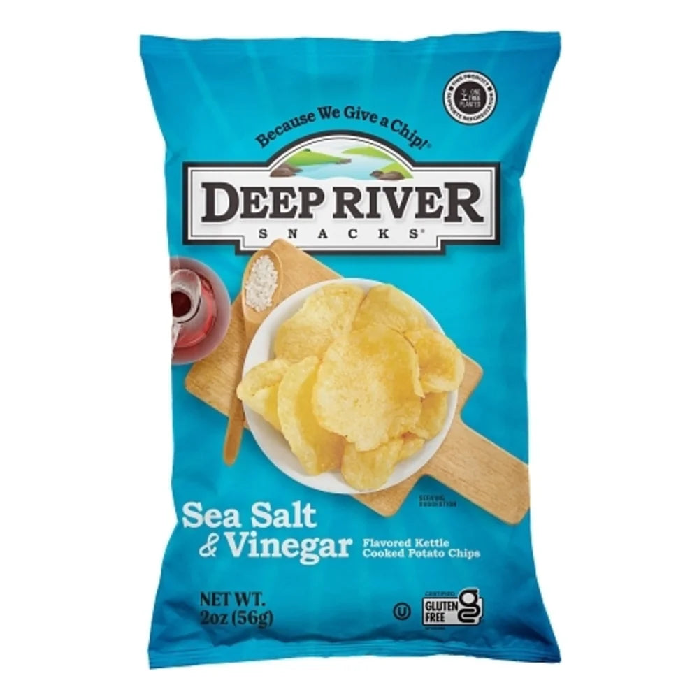 Deep River Snacks Salt & Vinegar Kettle Potato Chips, 2 Ounce — 24 Per Case