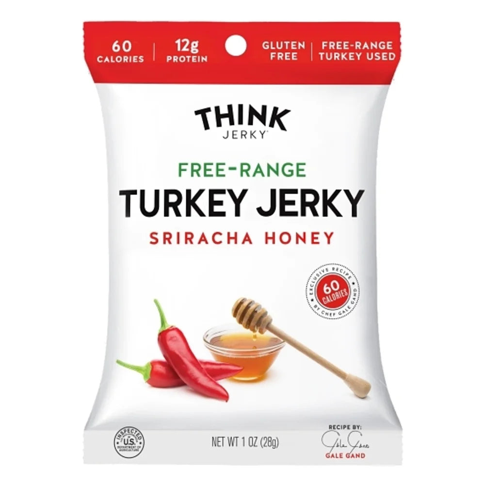 Think Jerky Sriracha Honey Turkey Jerky, 1 Ounce — 50 Per Case