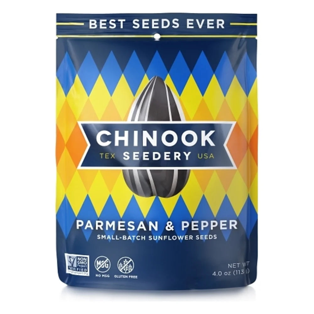 Chinook Seedery Parmesan & Pepper Sunflower Seeds, 4 Ounce — 12 Per Case
