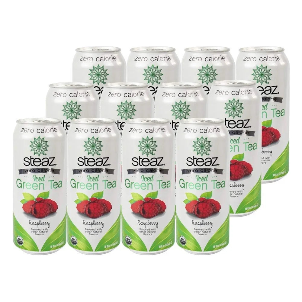 Steaz Organic Iced Green Tea Raspberry, 16 Fluid Ounce — 12 Per Case