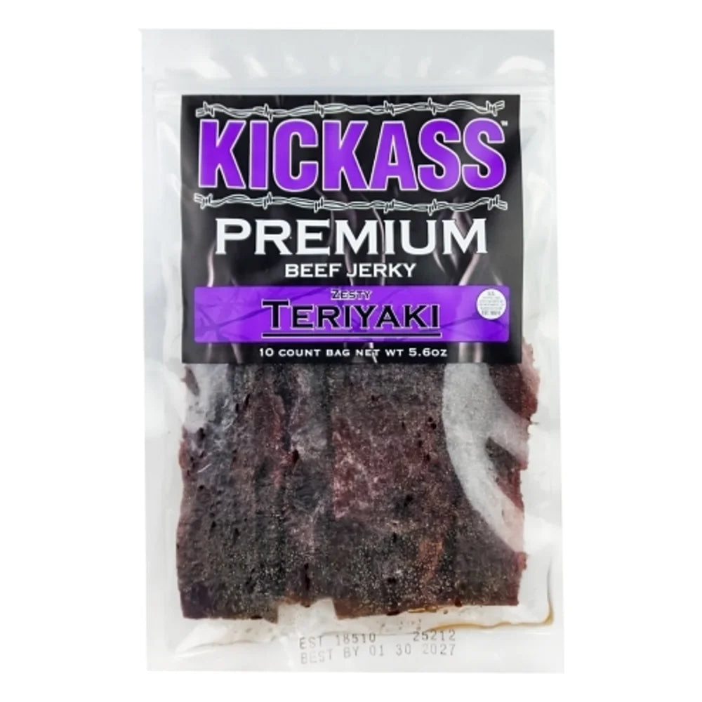Kickass Beef Jerky Zesty Teriyaki — 10 Per Case