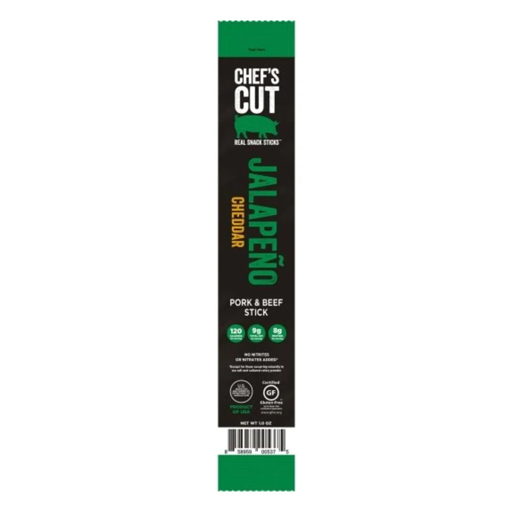Chef's Cut Real Jerky Co. Pork & Beef Jalapeno Real Snack Sticks, 1 Ounce — 144 Per Case