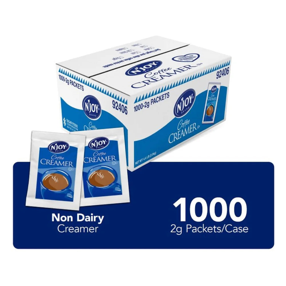 N'Joy Non-Dairy Powdered Coffee Creamer Packets — 1000 Per Case