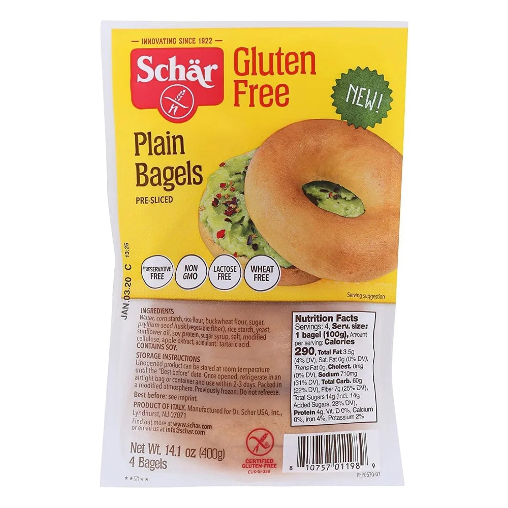 Schar Gluten Free Plain Bagel, 14.1 Ounce — 4 Per Case