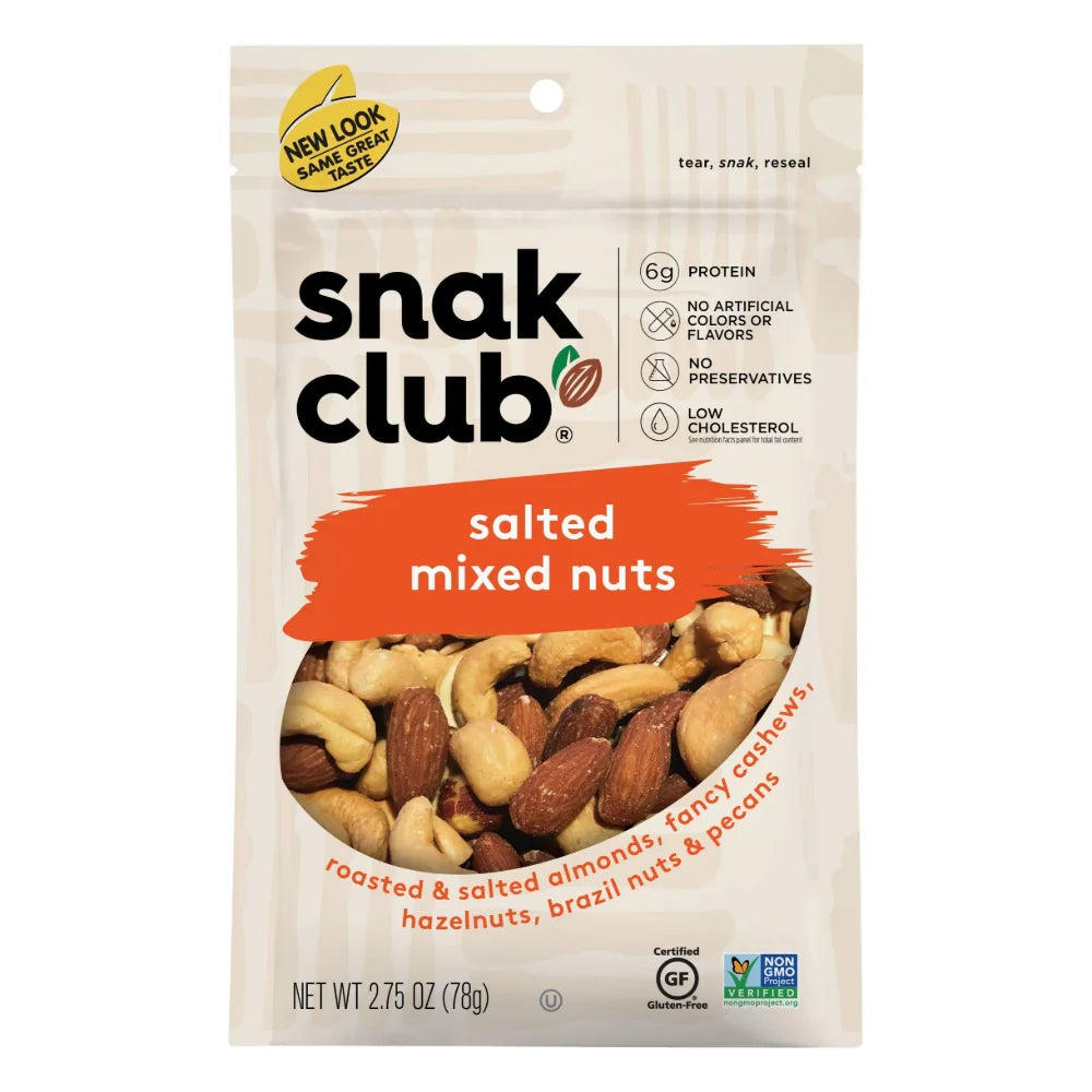 Snak Club Salted Mixed Nuts, 2.75 Ounce — 6 Per Case