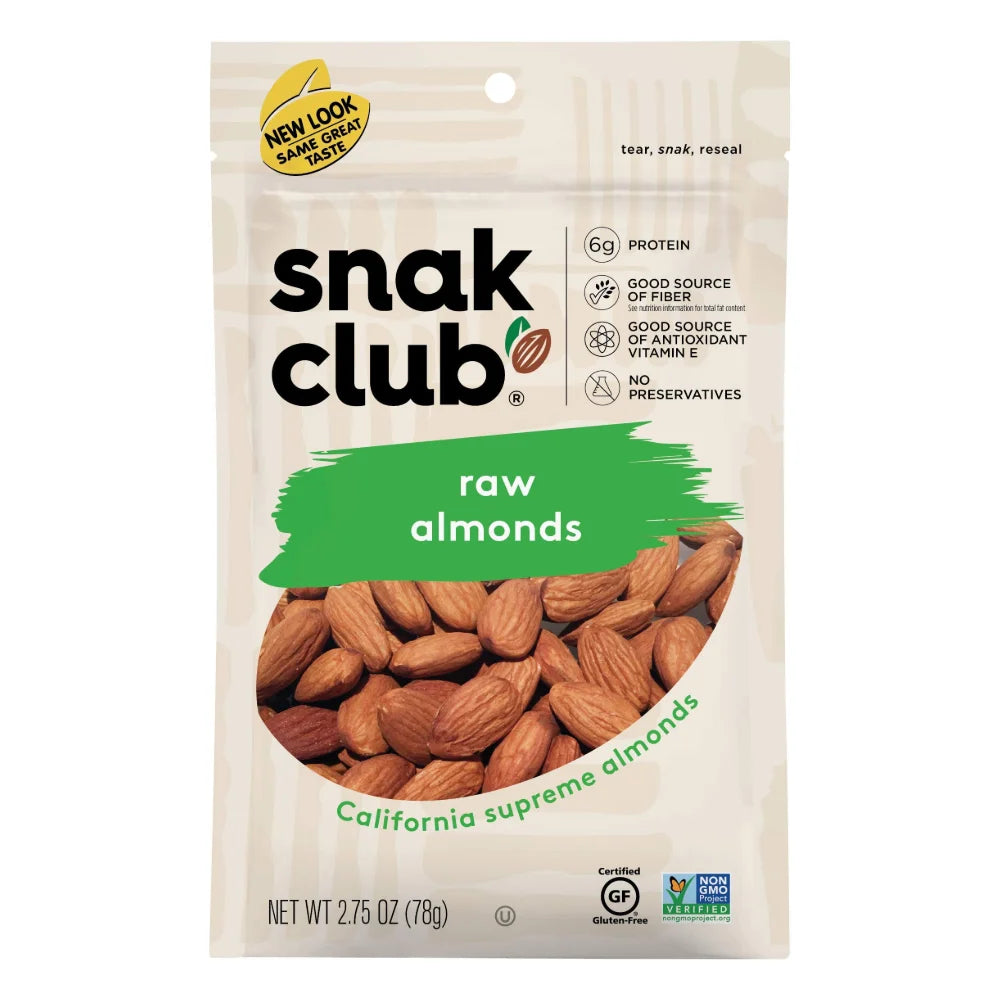 Snak Club Raw Almonds, 2.75 Ounce — 6 Per Case