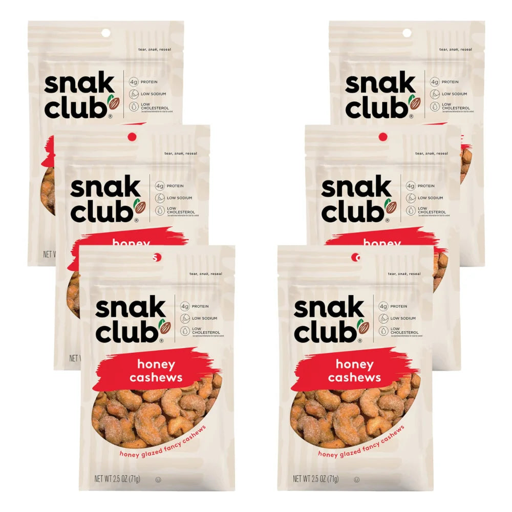 Snak Club Honey Cashews, 2.5 Ounce — 6 Per Case
