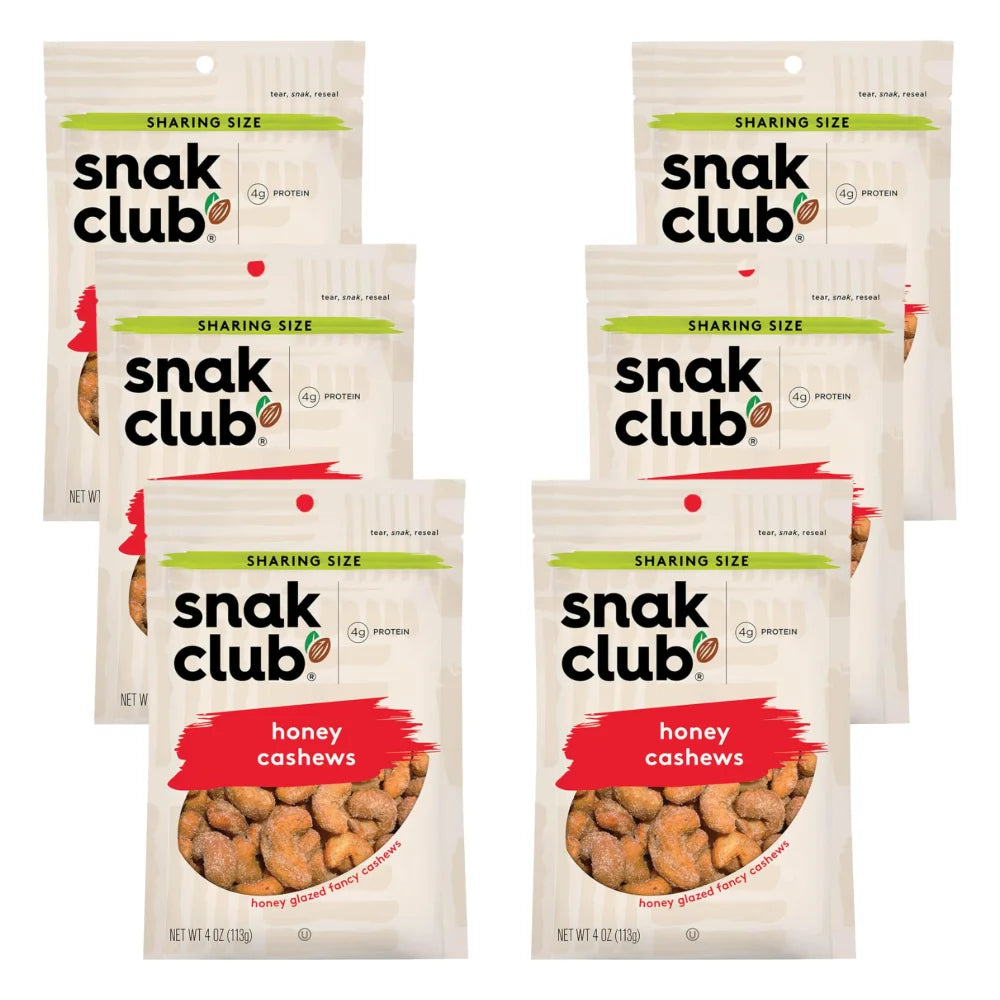 Snak Club Honey Cashews, 4 Ounce — 6 Per Case