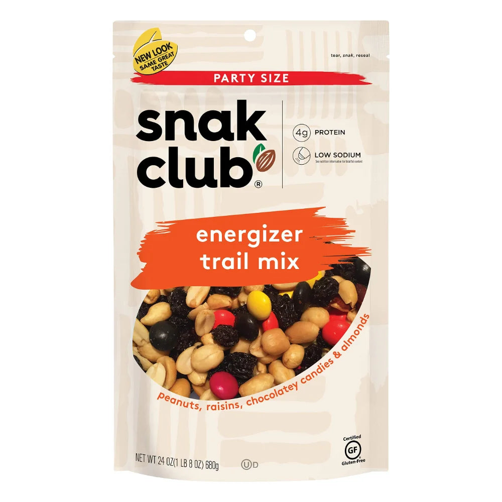 Snak Club Energizer Trail Mix Party Size, 1.5 Pound — 6 Per Case