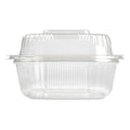 D&W Fine Pack Container Hinged 6 Inch Clear — 250 Per Case