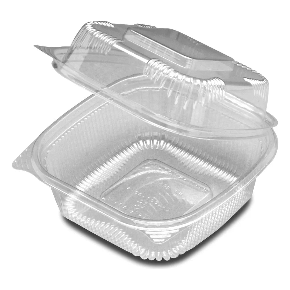 D&W Fine Pack Container Hinged Plastic, 6 Inch — 250 Per Case