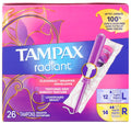 Tampax Radiant Tampons Light/Regular (26 Count)/6pk