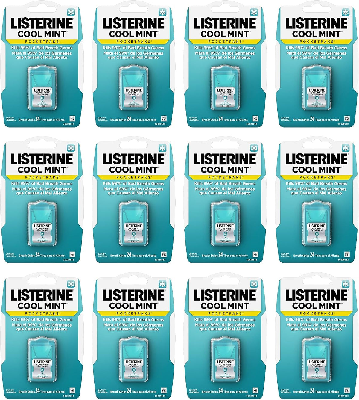 Listerine Pocketpaks Cool Mint, 3/24s — 36 Per Case