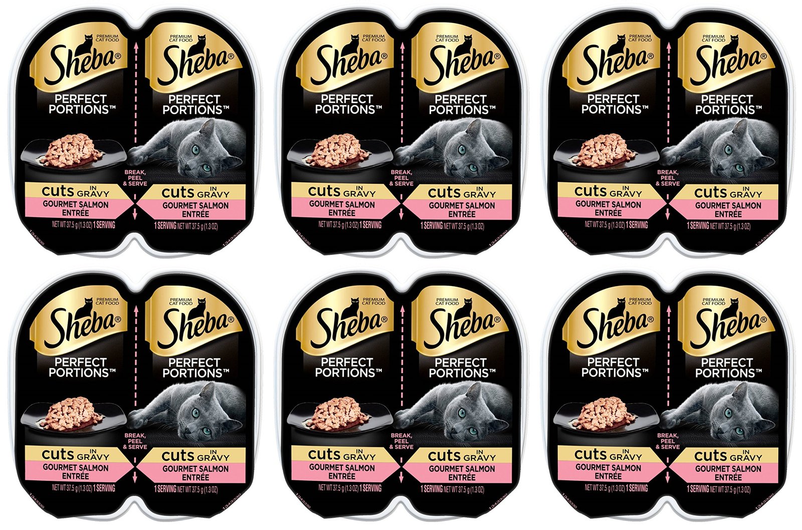 Sheba Perfect Portions Cat Food Salmon Cuts in Gravy (2.6 oz, 6 Pack)/24pk