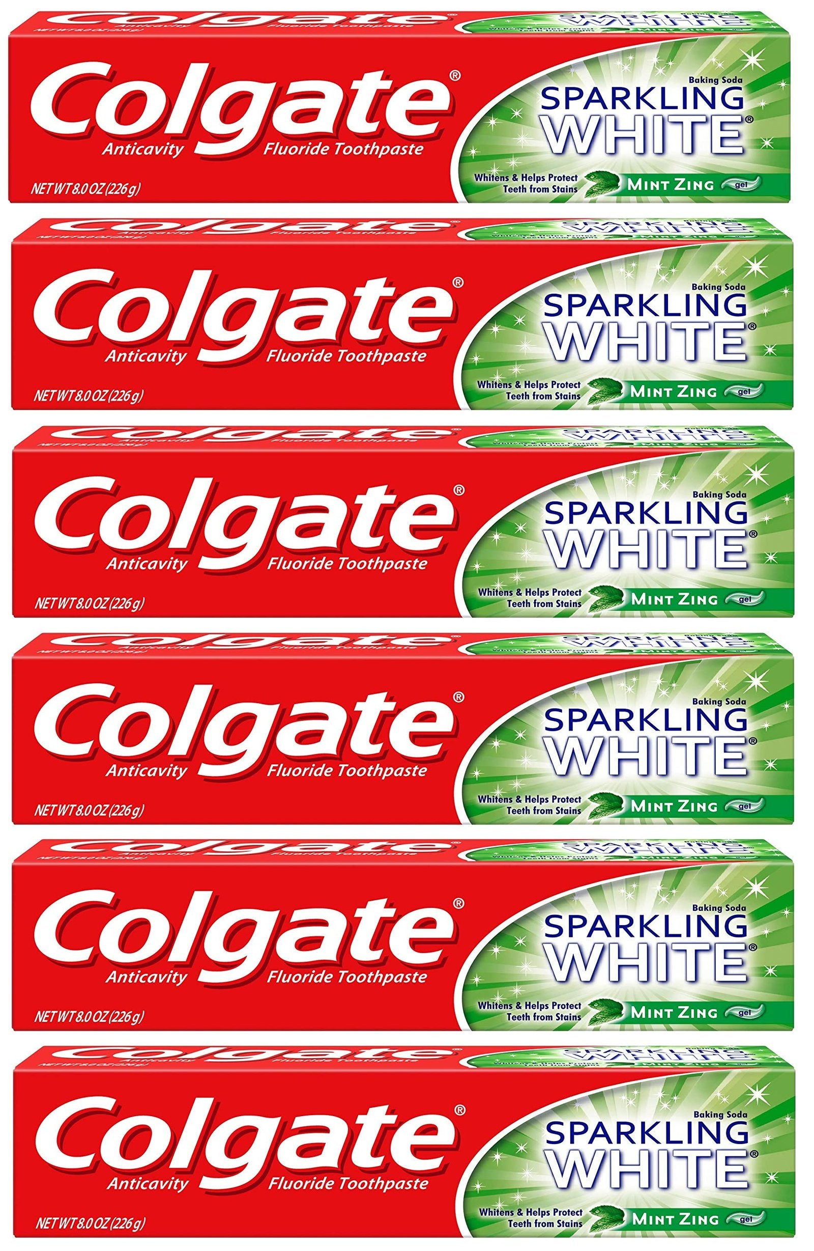 Colgate Sparkling White Whitening Toothpaste, Mint (8 oz, 6 Pack)/24pk