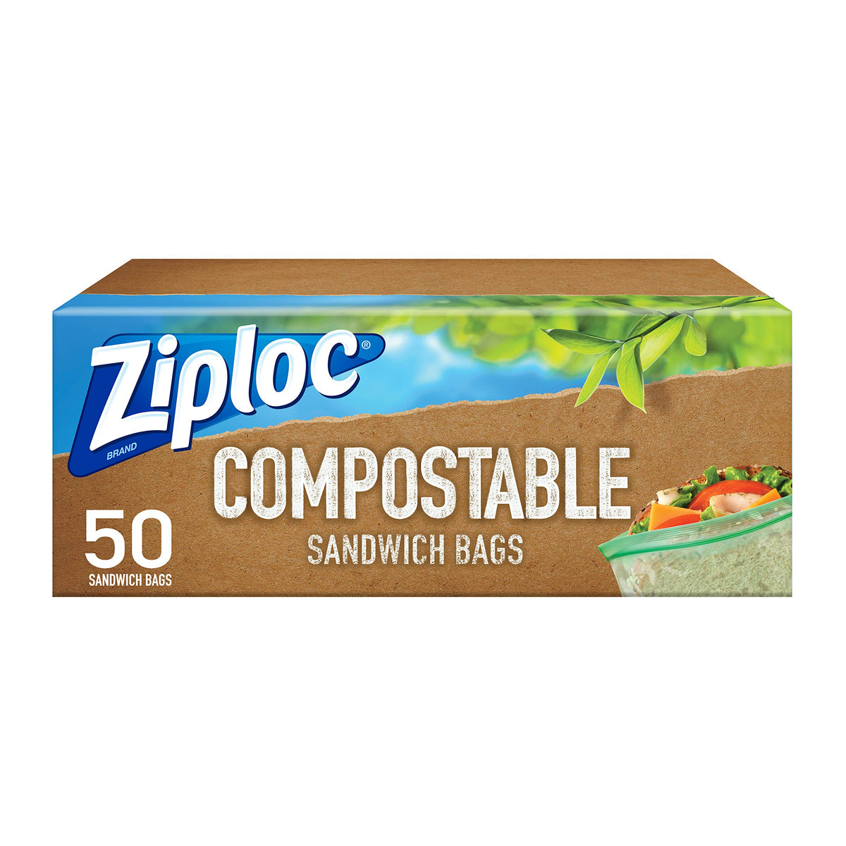 Ziploc Compostable Sandwich, 50 ct — 12 Per Case