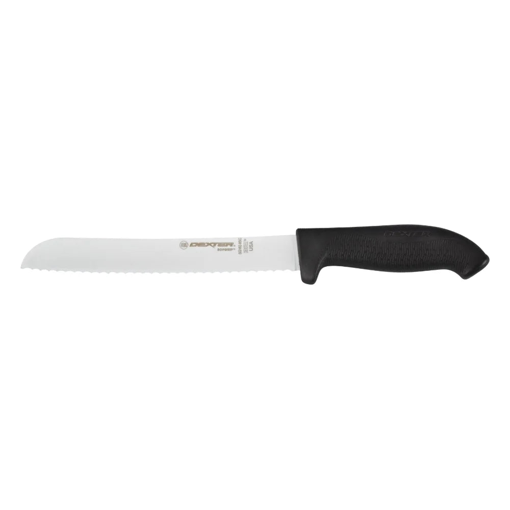 Dexter Sofgrip Scalloped Bread Knife, Black, 8 Inch — 1 Per Case